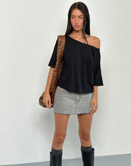 Daman Off-The-Shoulder Basic Top in Black