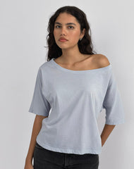 Daman Off-The-Shoulder Basic Top in Light Steel