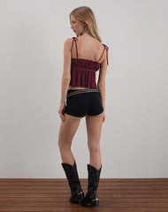 Damaris Cami Top in Wine with Studs