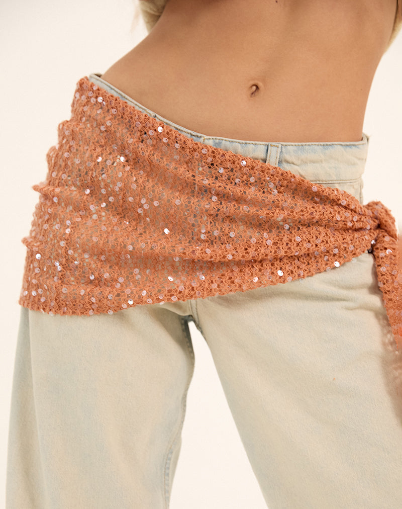 Sanu Sarong in Sequin Knit Orange
