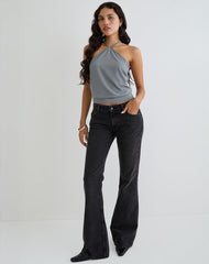 Dyilla Arrow Neck Top in Grey