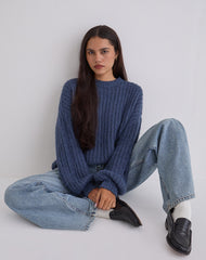 Daren Oversized Knitted Jumper in Navy