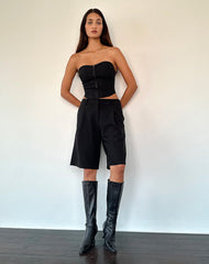 Elita Hook and Eye Corset Top in Black