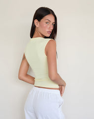 Emberly Plunge Top in Lemon