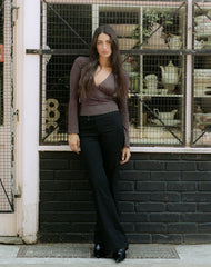 Emesy Long Sleeve Top in Micro Polka Brown