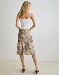 Esmeray Midi Skirt in Wild Animal Neutral