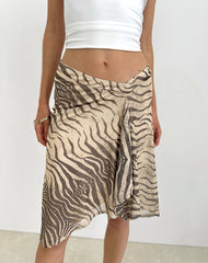 Esmeray Midi Skirt in Wild Animal Neutral