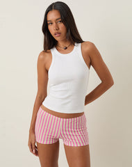 Eunia Micro Shorts in Candy Stripe Pink