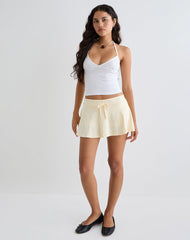 Saeko Micro Skort in Buttermilk