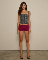 Florina Cami Top in Embroidery Flower Black