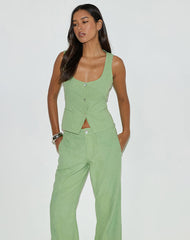 Ganita Vest in Linen Minty Green