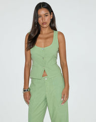 Ganita Vest in Linen Minty Green