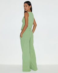 Ganita Vest in Linen Minty Green