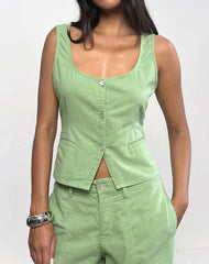 Ganita Vest in Linen Minty Green