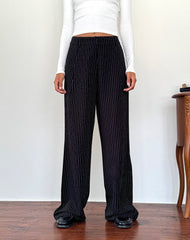 Hondra Trousers in Pinstripe Black
