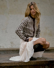 Hanudia Cardi in Gingham Brown