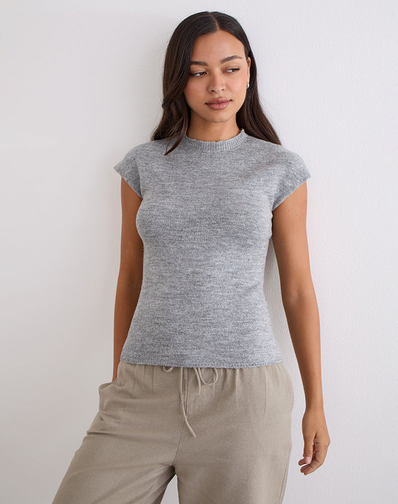 Hanuva Top in Knit Grey