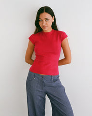 Hanuva Top in Knit Red
