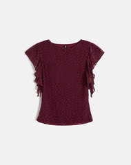 Harsya Top in Flock Mini Leopard Plum