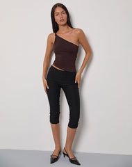Idra Asymmetric Top in Jersey Bitter Chocolate