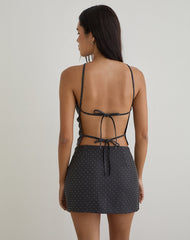 Isado Open Back Top in Diamante Grey