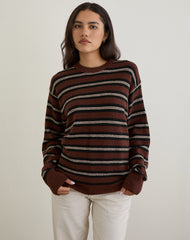 Ishari Jumper in Stripe Brown Multi