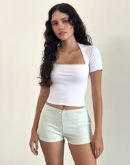 Istora Micro Shorts in Pointelle Mint