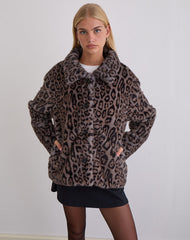 Joji Jacket in Warm Grey Leopard
