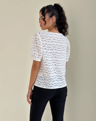 Kaelyn Top in Dahlia Lace Ivory