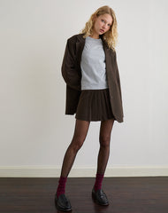 Kassine Mini Skirt in Tailoring Brown