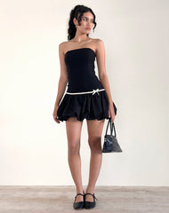 Klaita Puffball Mini Dress in Black