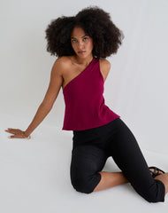 Klazari Top in Rayon Jersey Burgundy