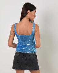 Kosile Cami Top in Sequin Blue