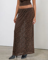 Tulus Skirt in Jacquard Knit Dark Brown