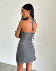 Pamela Mini Skirt in Tailoring Charcoal