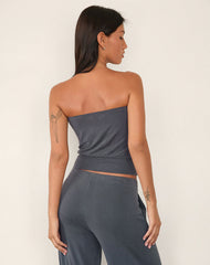 Leocadia Bandeau Top in Dark Grey
