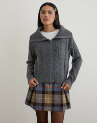 Lilena Zip Jumper in Knit Dark Shadow