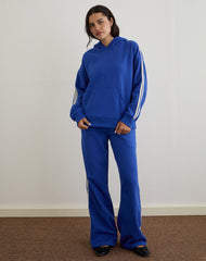 Lingwu Hoodie in Cobalt Blue with Buttermilk Binding