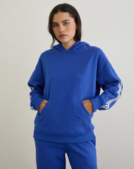 Lingwu Hoodie in Cobalt Blue with Buttermilk Binding