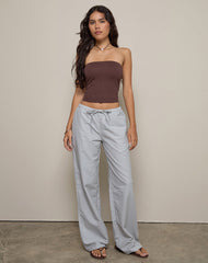 Lirura Trouser in Mini Gingham Blue and Grey