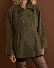 Locarti Coat in Herringbone Olive