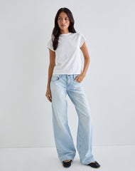 Low Rise Parallel Jeans in Icy Blue