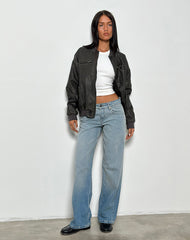 Low Rise Parallel Jeans in Vintage Bleach
