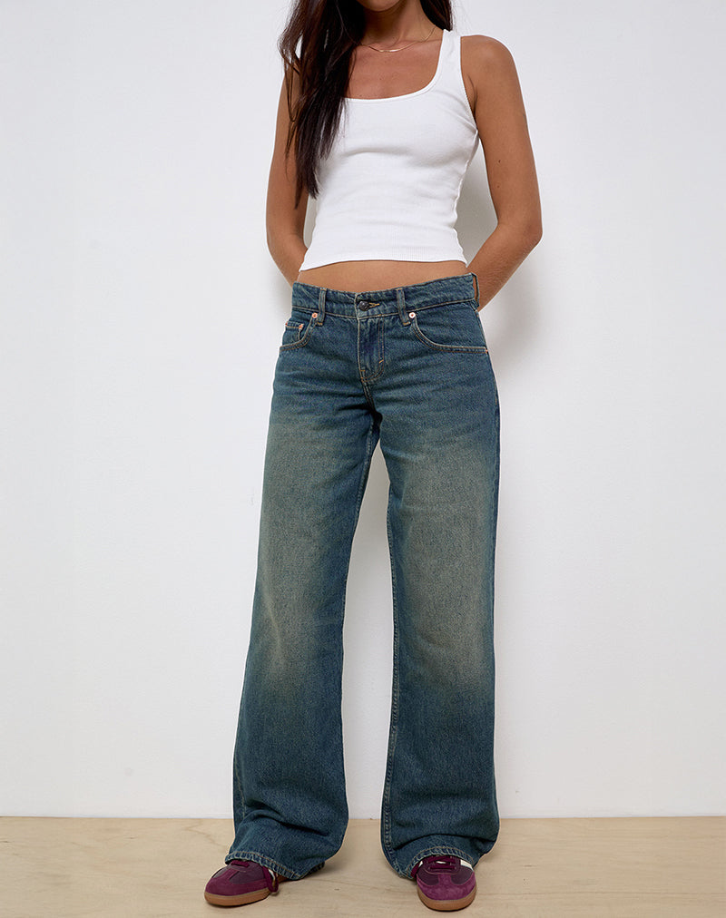 Low Rise Parallel Jeans in Vintage Green Used