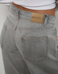 Low Rise Roomy Jeans in Bleach Grey