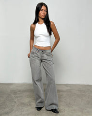 Low Rise Roomy Jeans in Bleach Grey