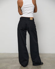 Low Rise Roomy Jeans in Rinse Black
