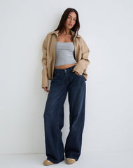Low Rise Roomy Jeans in Smokey Blue