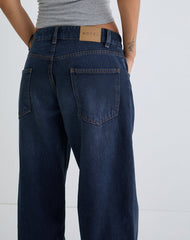 Low Rise Roomy Jeans in Smokey Blue