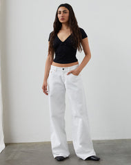 Low Rise Roomy Jeans in True White